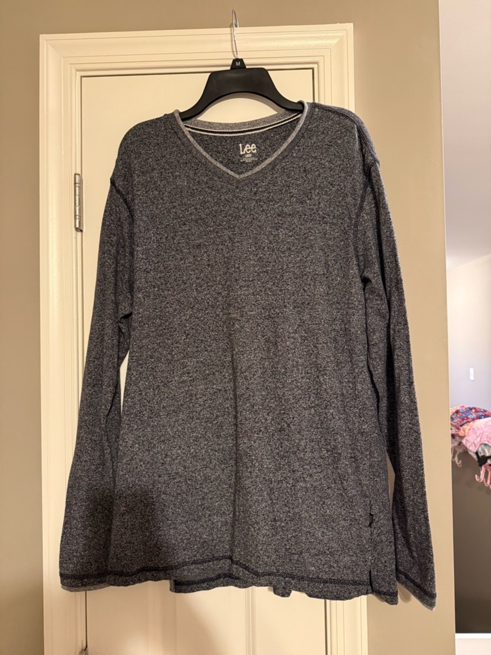 Lee Men's Dark Heather Gray V-Neck Shirt